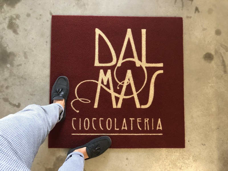 Zerbino personalizzato, tappeto intarsiato con logo