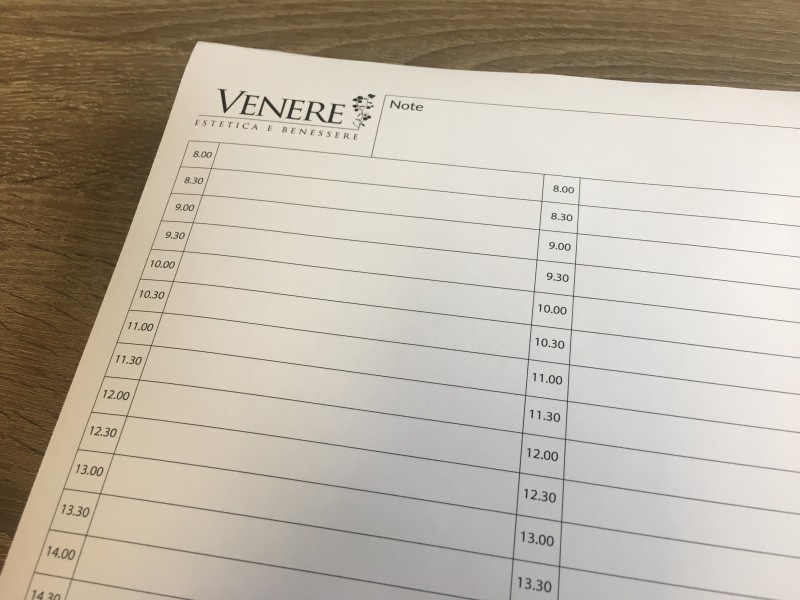 Planning settimanale personalizzato, Stampa Panning da tavolo