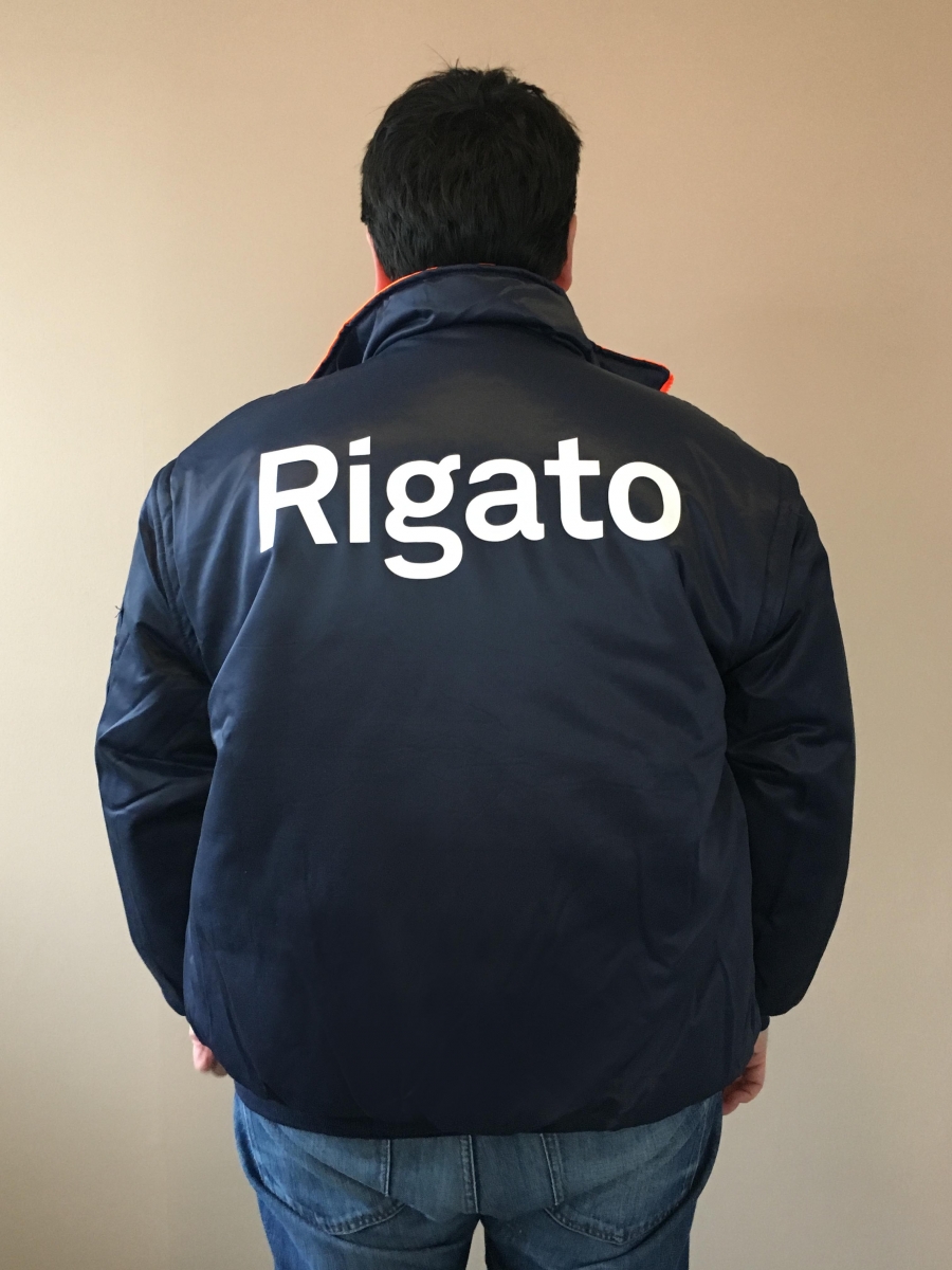 Giubbotto da lavoro con logo personalizzato, retro catarifrangente
