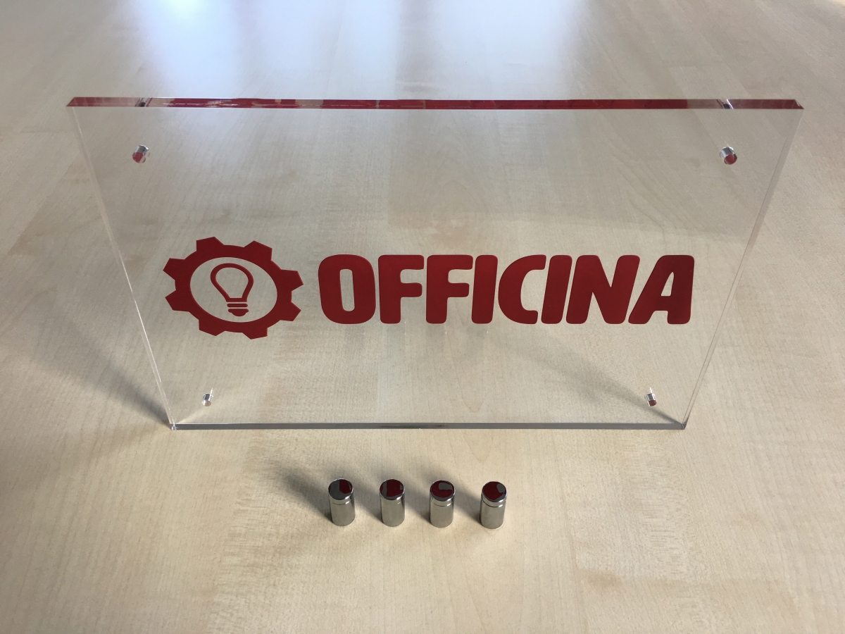 Targa da parete in plexiglass trasparente incisa e smaltata, targa personalizzata Padova