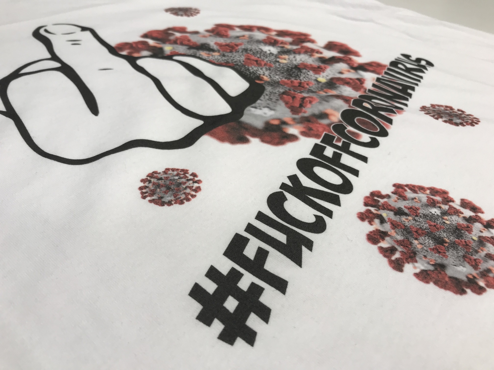 Stampa t-shirt, magliette personalizzate #fuckoffcoronavirus